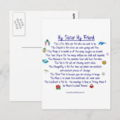 MIJN SISTER Mijn vriendengedicht met grafische kaa Briefkaart (Voorkant / Achterkant)