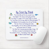 MIJN SISTER Mijn vriendengedicht met grafische kaa Muismat (Met muis)