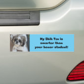 "Mijn sjiitische Tzu is slimmer dan je eersteklas" Bumpersticker (Op auto)