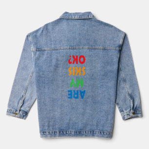 Mijn Skis OK Ski Dad Skiing Quote Denim Jacket