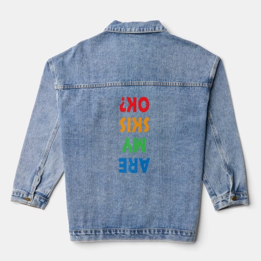 Mijn Skis OK Ski Dad Skiing Quote Denim Jacket (Achterkant)