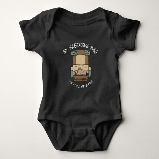 Mijn Slaapzak Zit Vol Zand Woestijncamping Romper (Voorkant)