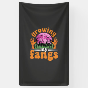 Mijn slagtanden laten groeien Halloween Vampier on Spandoek