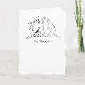 Mijn Slechte Cartoon Schaap Verlaat Verjaardag Kaa Kaart (Voorkant)