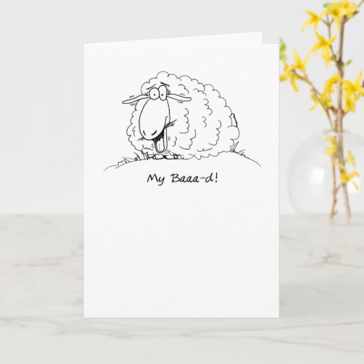 Mijn Slechte Cartoon Schaap Verlaat Verjaardag Kaa Kaart (Gele Bloem)