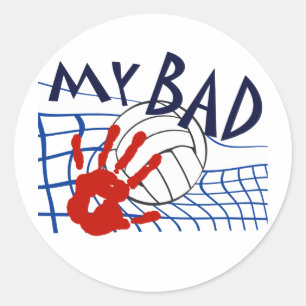 Mijn slechte volleybal net ronde sticker