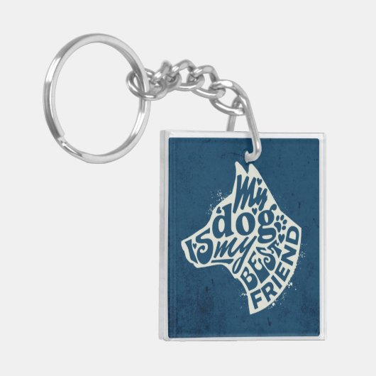 Mijn sleutelhanger is mijn beste vriend. (Voorkant Links)