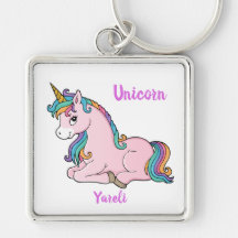 Mijn  Sleutelhanger Kleine Unicorn Naam | Yareli