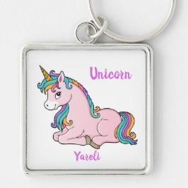 Mijn  Sleutelhanger Kleine Unicorn Naam | Yareli