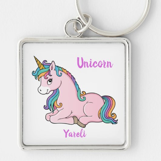 Mijn  Sleutelhanger Kleine Unicorn Naam | Yareli (Voorkant)
