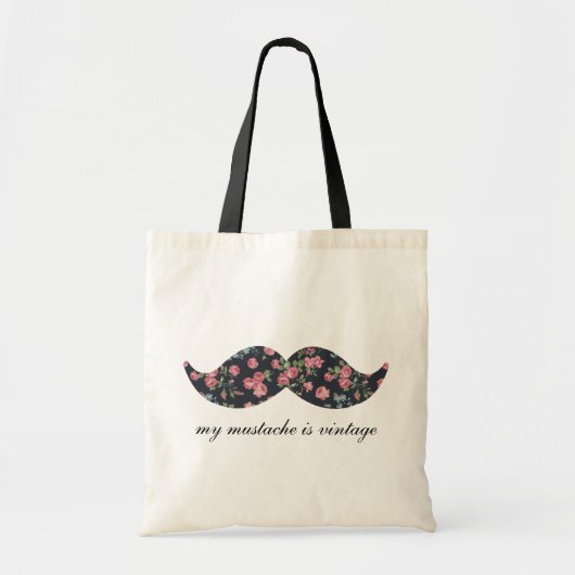 Mijn snor is Floral  Tote Bag (Voorkant)