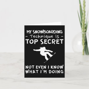 Mijn snowboardingtechniek is top secret, zelfs ik  kaart