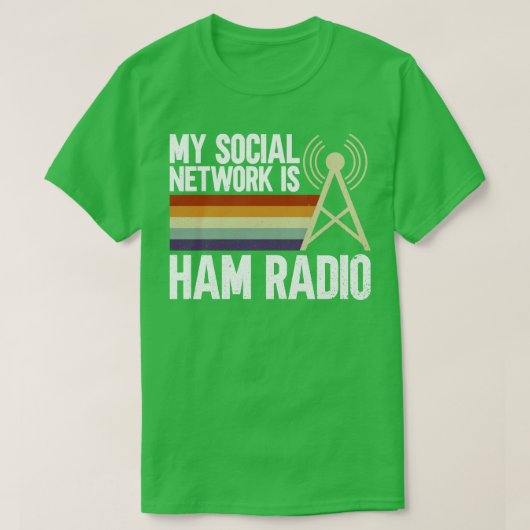 Mijn sociaal netwerk is Radio Ham Radio Radio Radi T-shirt (Design voorkant)