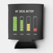 Mijn sociale batterij introvert sociale Humor Blikjeskoeler (Voorkant)