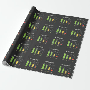 Mijn sociale batterij introvert sociale Humor Cadeaupapier