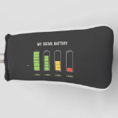 Mijn sociale batterij introvert sociale Humor Golfheadcover (Voorkant)