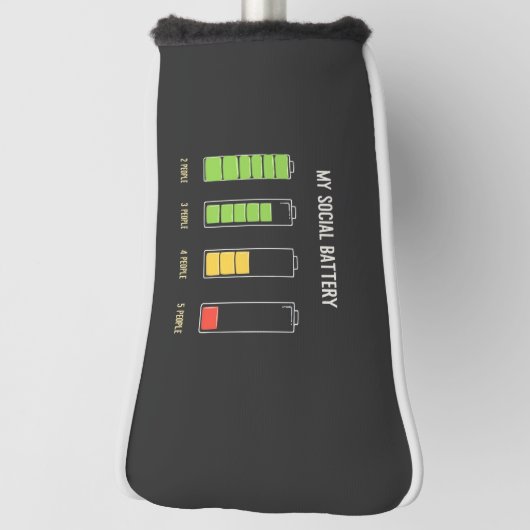 Mijn sociale batterij introvert sociale Humor Golfheadcover (Draai 90)