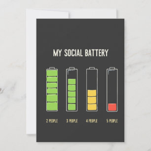 Mijn sociale batterij introvert sociale Humor Kaart