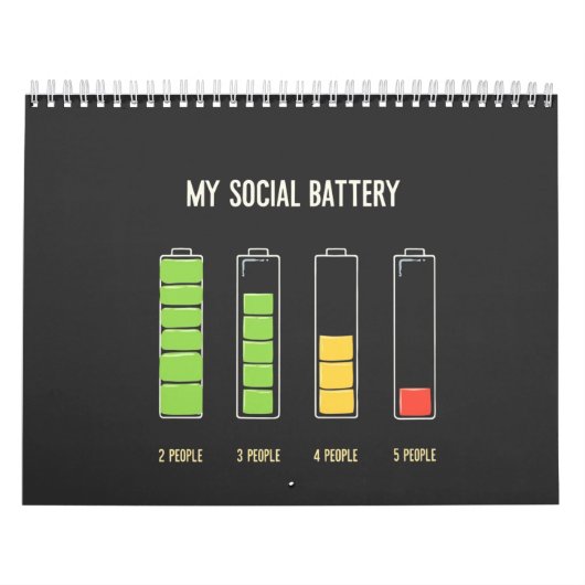 Mijn sociale batterij introvert sociale Humor Kalender (Hoes)