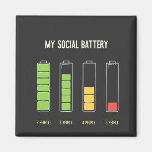 Mijn sociale batterij introvert sociale Humor Magneet