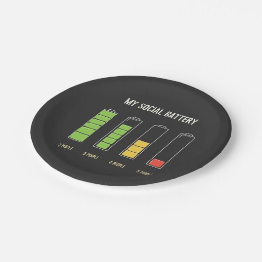 Mijn sociale batterij introvert sociale Humor Papieren Bordje (Gekanteld)