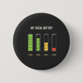 Mijn sociale batterij introvert sociale Humor Ronde Button 5,7 Cm (Voorkant)
