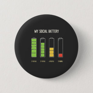 Mijn sociale batterij introvert sociale Humor Ronde Button 5,7 Cm