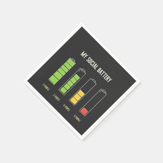 Mijn sociale batterij introvert sociale Humor Servet (Hoek)