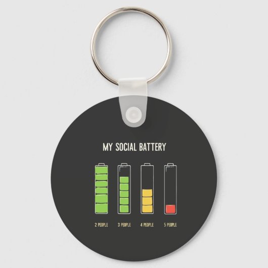 Mijn sociale batterij introvert sociale Humor Sleutelhanger (Voorkant)