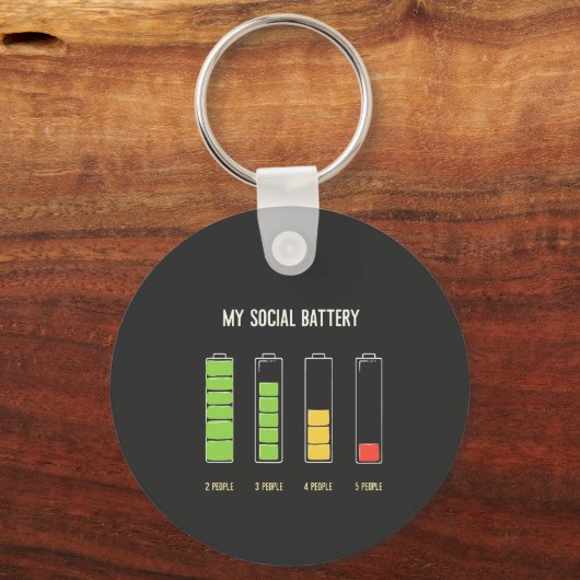 Mijn sociale batterij introvert sociale Humor Sleutelhanger (Voorkant)