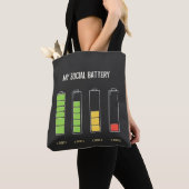 Mijn sociale batterij introvert sociale Humor Tote Bag (Dichtbij)