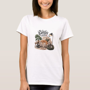 Mijn sociale batterij is op 1% Introverte hond Hum T-shirt