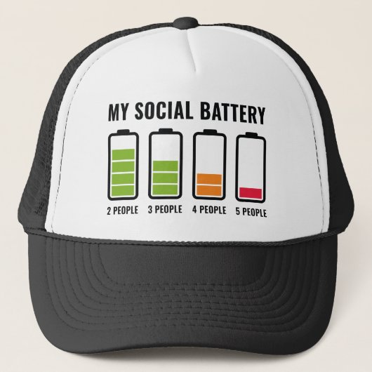 Mijn sociale batterij trucker pet (Voorkant)