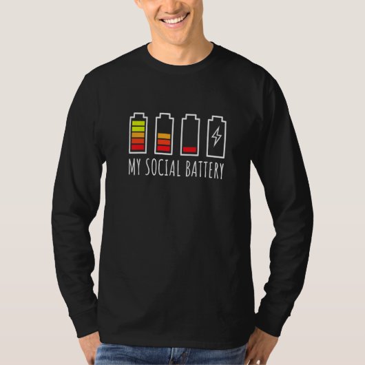 Mijn sociale batterij verlegen t-shirt (Voorkant)