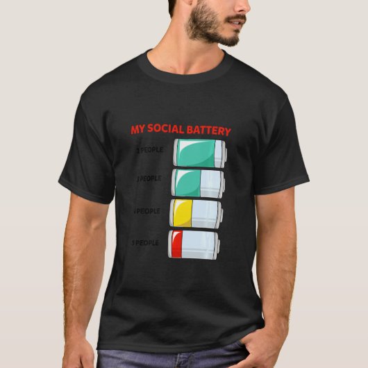 Mijn sociale batterij voor Introvert-mensen - Anti T-shirt (Voorkant)