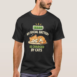 Mijn sociale batterij wordt opgeladen door katten t-shirt