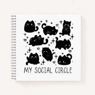 Mijn Sociale Cirkel Mooie Kat Notitieboek