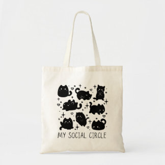 Mijn sociale kring Mooie kat boodschappentas Tote Bag