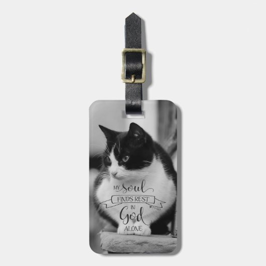 Mijn soep vindt rust - PS 62:1 Bagagelabel (Voorkant verticaal)