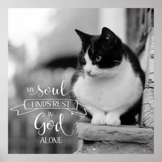 Mijn soep vindt rust - PS 62:1 Poster (Voorkant)