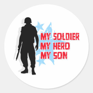 Mijn Soldaat, Mijn Hero, mijn zoon Ronde Sticker