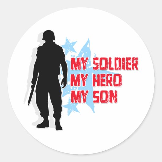 Mijn Soldaat, Mijn Hero, mijn zoon Ronde Sticker (Voorkant)