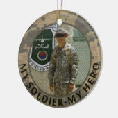 Mijn soldaat Mijn Hero militaire fotodatum Keramisch Ornament (Links)