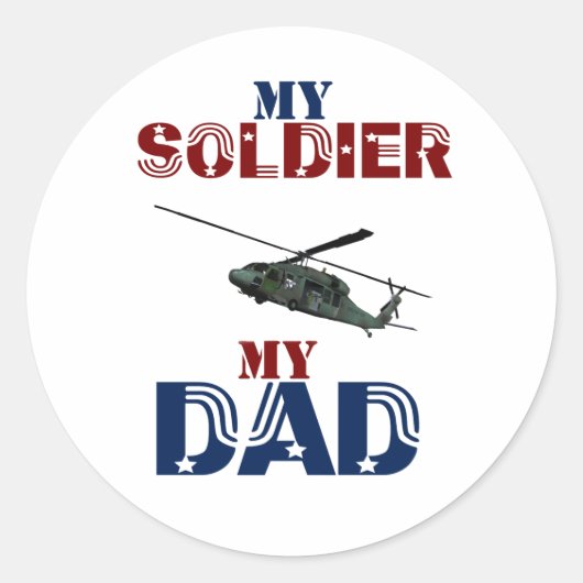 Mijn soldaat Mijn vader Hellacopter Ronde Sticker (Voorkant)