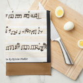 Mijn Song's Sheet Muziek op keukenhanddoek (Quarter Fold)