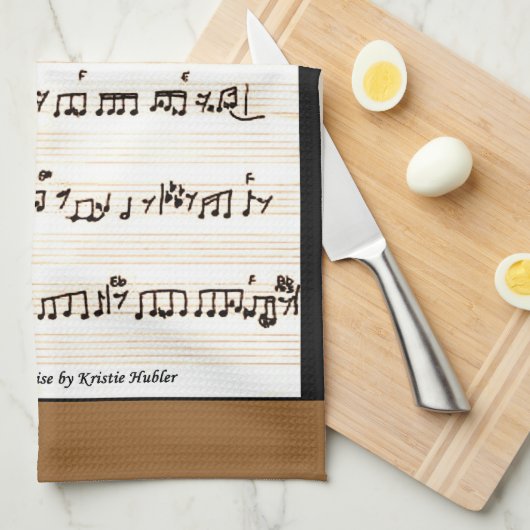 Mijn Song's Sheet Muziek op keukenhanddoek (Quarter Fold)