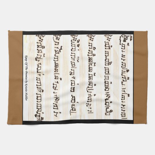 Mijn Song's Sheet Muziek op keukenhanddoek (Horizontaal)