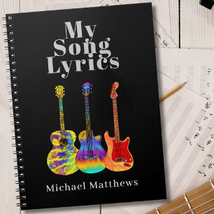 Mijn Songtekst Gitaar Muzikant Aangepast Notitieboek