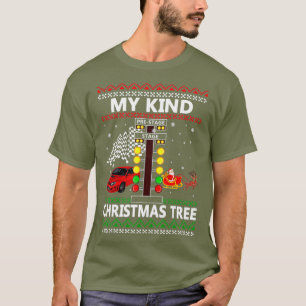 Mijn soort kerstbomen slepen kerstmis mee met kers t-shirt