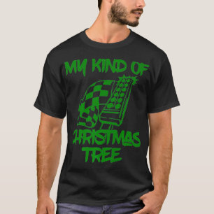Mijn soort kerstbomen slepen kerstmis mee met kers t-shirt